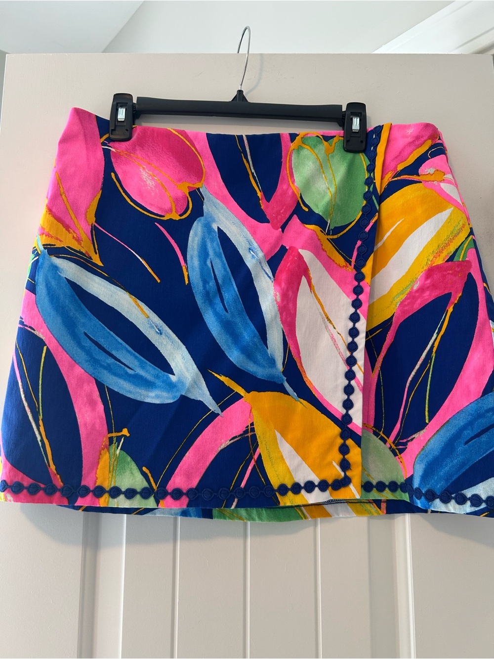 crown & ivy Skort Multicolor Floral Print with Navy, Pink & Yellow Accents